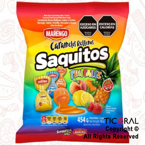 CARAMELO SAQUITOS DURO FRUTAL 70 UNIDADES 454 GR x 1